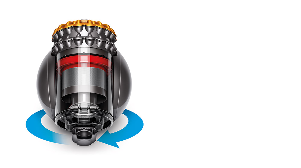 A Dyson Ball™ barrel vacuum turning on the spot.